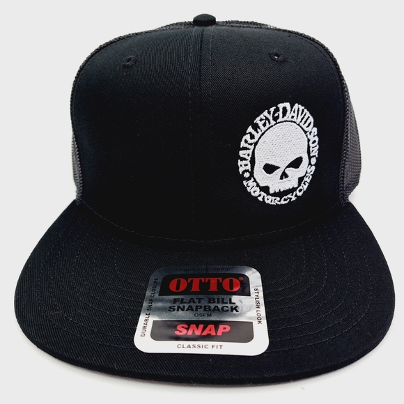 American Biker Retro Willy G Embroider Flat Bill Trucker Mesh Snapback Hat Cap - Picture 6 of 6